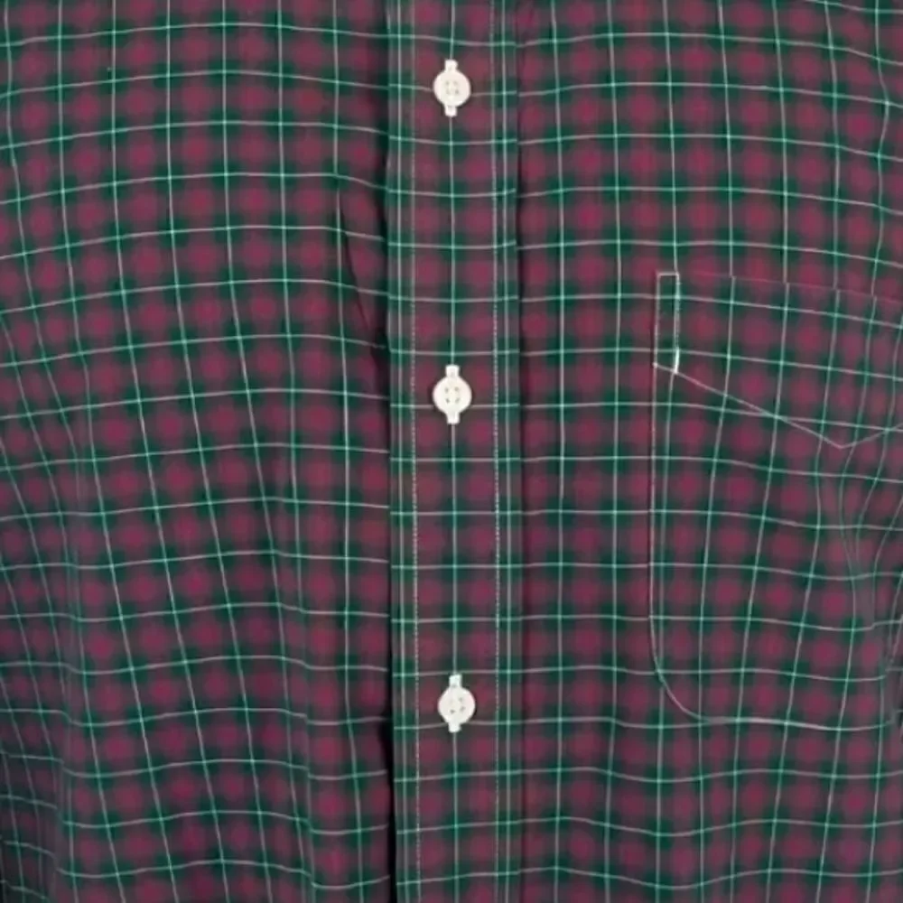 Lauren Ralph Lauren Mens Button down Dress Shirt Red & Green Plaid Size 16.5 32